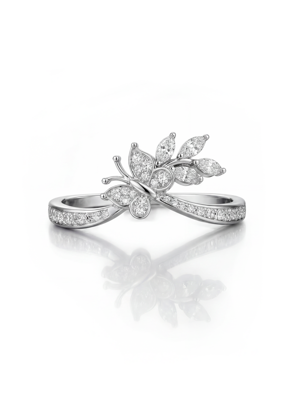Butterfly Bloom Ring - 925 Silver